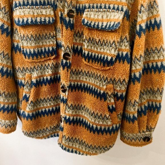 Orange and Blue Southwest Teddy‎ Shacket - Picture 3 of 3